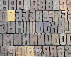Vintage Letterpress wood/wooden printing type blocks typography 108 pc 37mm#LB30