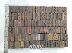 Vintage Letterpress wood/wooden printing type blocks typography 108pc 40mm #LB43