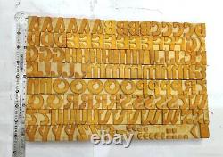 Vintage Letterpress wood/wooden printing type blocks typography 123pc 25mm #LB73