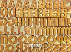 Vintage Letterpress wood/wooden printing type blocks typography 123pc 25mm #LB73