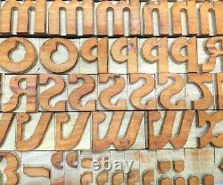 Vintage Letterpress wood/wooden printing type blocks typography 123pc 25mm #LB73