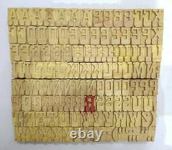 Vintage Letterpress wood/wooden printing type blocks typography 124 pc 28mm#LB53