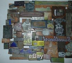 Vintage Lot 150 Letterpress Printing Printers Blocks