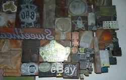 Vintage Lot 150 Letterpress Printing Printers Blocks