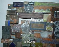 Vintage Lot 150 Letterpress Printing Printers Blocks