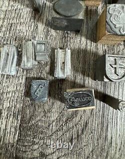 Vintage Lot Letter Press Printer Blocks Advertisement 45+ Texaco Florida AAA VW