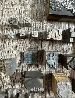 Vintage Lot Letter Press Printer Blocks Advertisement 45+ Texaco Florida AAA VW
