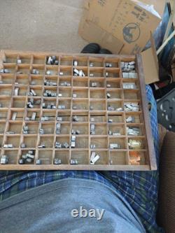 Vintage Metal Letterpress Print Type 24pt Franklin Gothic 107 With Drawer