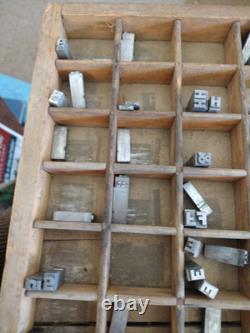 Vintage Metal Letterpress Print Type 24pt Franklin Gothic 107 With Drawer