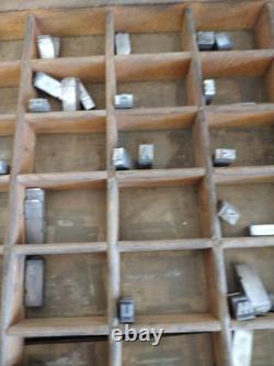 Vintage Metal Letterpress Print Type 24pt Franklin Gothic 107 With Drawer