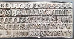 Vintage Metal Letterpress Printing Type 24pt Cheltenham Inline CAPS C76 4#
