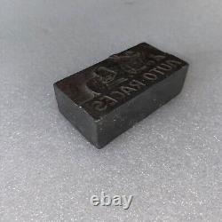 Vintage Original Auto Races Steel Printing Block