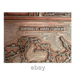 Vintage Printer's Block AAA Roadmap of Early Pennsylvania PA 1930's