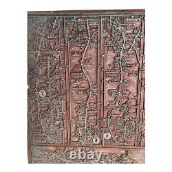 Vintage Printer's Block AAA Roadmap of Early Pennsylvania PA 1930's