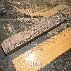 Vintage Printer's Block McGraw-Hill Book Co. Early Block Copper Face! N. Y