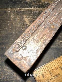 Vintage Printer's Block McGraw-Hill Book Co. Early Block Copper Face! N. Y