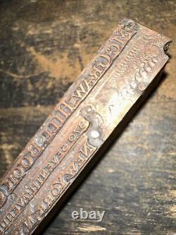 Vintage Printer's Block McGraw-Hill Book Co. Early Block Copper Face! N. Y