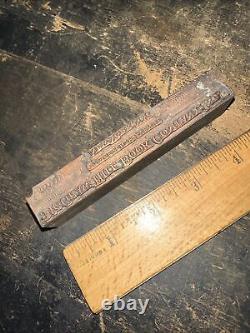 Vintage Printer's Block McGraw-Hill Book Co. Early Block Copper Face! N. Y