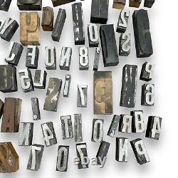 Vintage Printers Block Letterpress 130pc Set with Antique Wooden Tool Box