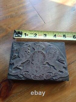 Vintage Printing Letterpress Printers Block Queen Victorias Cipher