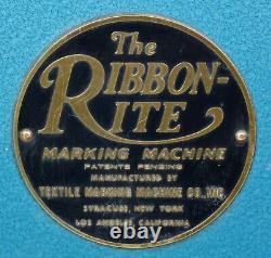 Vintage Ribbon Rite Textile Marking Machine Co. Tag-O-Matic Ribbonized Marking