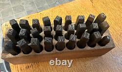 Vintage Steel Metal Alphabet Letter Stamps A-Z & dot by Piedmont Foundary USA