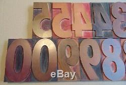 Vintage Wood LETTERPRESS Print Type Blocks Numbers 0-9 5 Tall