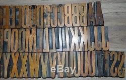 Vintage Wood LETTERPRESS Printing Blocks Type 3 5/16 Tall