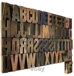 Vintage Wood Letterpress Type (62) 3-5/16 inch high pieces