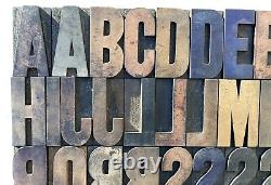 Vintage Wood Letterpress Type (62) 3-5/16 inch high pieces