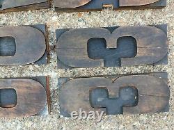 Vintage Wood Printers Block 10 Inch Number Set 15 Pieces 1 Thru 10. Doubles