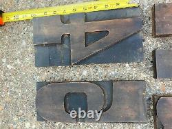 Vintage Wood Printers Block 10 Inch Number Set 15 Pieces 1 Thru 10. Doubles