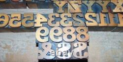 Vintage Wood Type Alphabet 1 Tall MISSING SOME LETTERS 74 Pieces