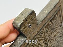 Vintage Wooden Buddhist Prayer Flag Printing Block