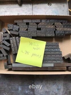 Vintage letterpress printing wood type 1/4 inch thickness appx 75 pieces