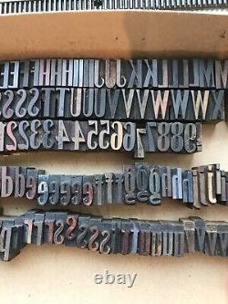 Vintage letterpress printing wood type cap and lower 1 inch appx 220 pieces