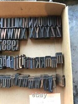 Vintage letterpress printing wood type cap and lower 1 inch appx 220 pieces