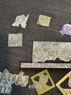 Vintage metal Printing Letterpress Printers santa, kansas, cub scouts, 1960's