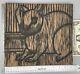 Vtg 1944 Folk Art Rabbit Hare Primitive Carved Wood Printing Block Stamp Textile
