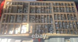 Vtg Columbia Tribune Letter Press Type DrawerAssorted Numbers, letters & Sym