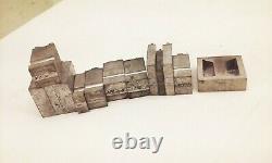 Vtg antique 300pc typo script letterpress type printers lead block set lot