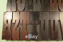 Wm H Page Letterpress Blocks French Clarendon Printing Wood Type 4-7/8 Inch