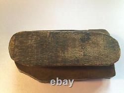 Wood Hand Carved Textile Printing Fabric Block Stamp Primitive Farmhouse Antique