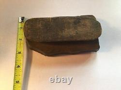 Wood Hand Carved Textile Printing Fabric Block Stamp Primitive Farmhouse Antique