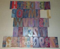 Wood LETTERPRESS Print Type Block ALPHABET 5 Tall Missing Letters K, Q, X, Z