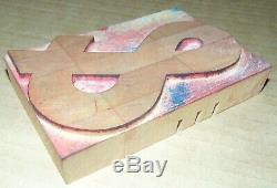 Wood LETTERPRESS Print Type Block ALPHABET 5 Tall Missing Letters K, Q, X, Z