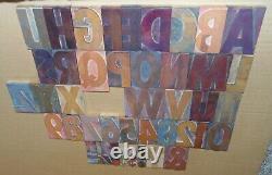 Wood LETTERPRESS Print Type Block CAPs ALPHABET 5 Tall (Only Missing Letter K)
