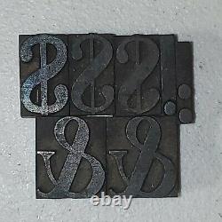 Wood Letterpress Print Type Block Upper/Lowercase Numbers Set 1 Lot4