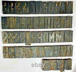 Wood Type 3 1/4, 58 Pc. Set, Letters+ Punctuation, Well Used Condition