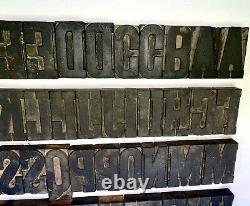 Wood Type 3 1/4, 58 Pc. Set, Letters+ Punctuation, Well Used Condition